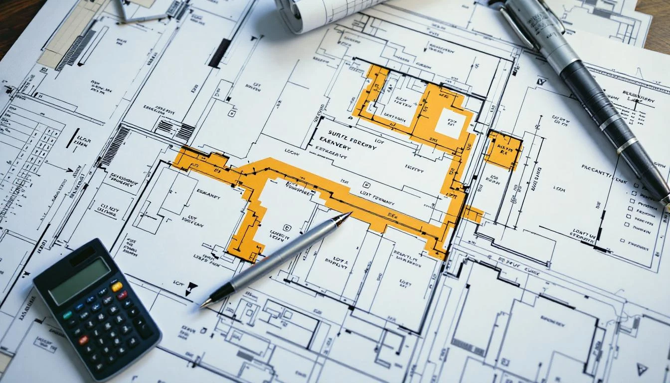 Survey plan showing easements and boundary notations in NSW